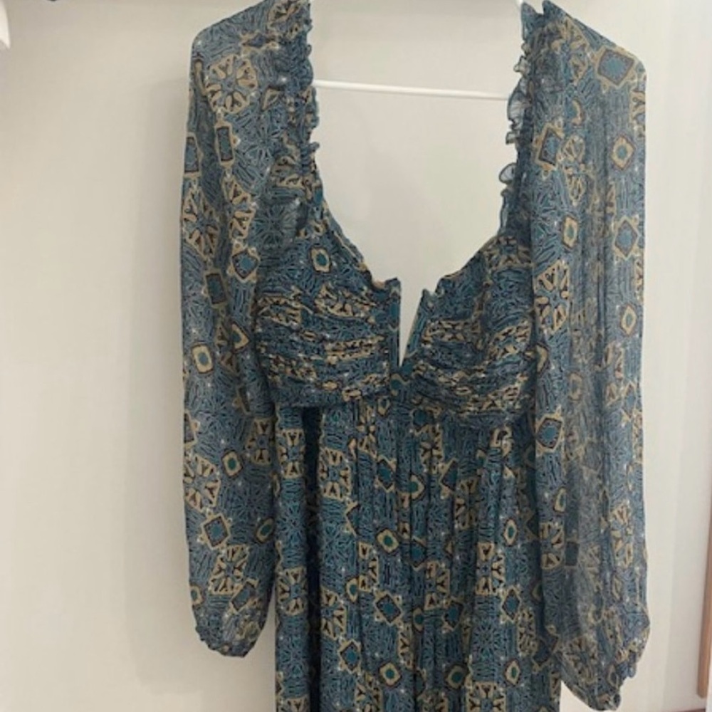 Anthropologie geometric open backed baby doll Mini Sundress - Picture 5 of 7